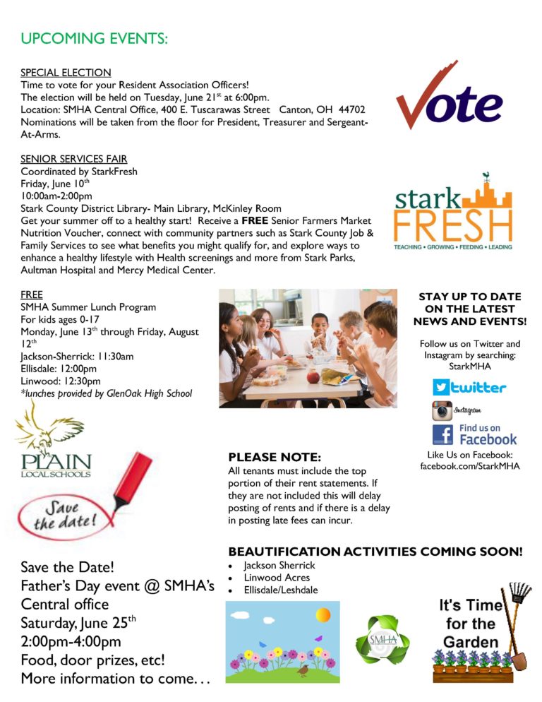 June Public Housing Newsletter Stark Metropolitan Housing Authority